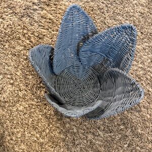 Blue and Gray Woven Basket